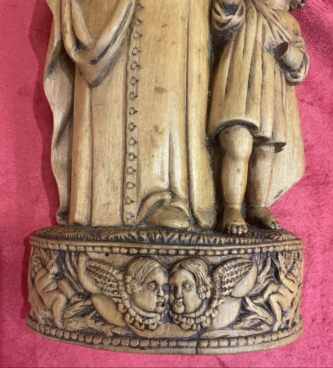 Carved Wooden Reliquary Statuette Containing A Relic Of St. Vincent De Paul, France, 19th Century.-photo-4