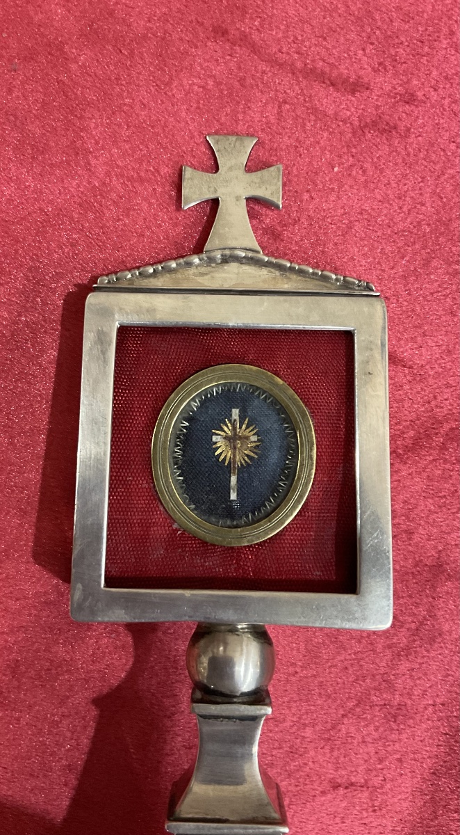 Silver Monstrance And Reliquary Housing A Relic Of The Holy Cross, Austria, 19th Century -photo-4