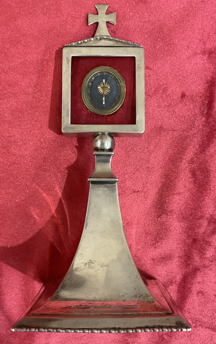 Silver Monstrance And Reliquary Housing A Relic Of The Holy Cross, Austria, 19th Century 