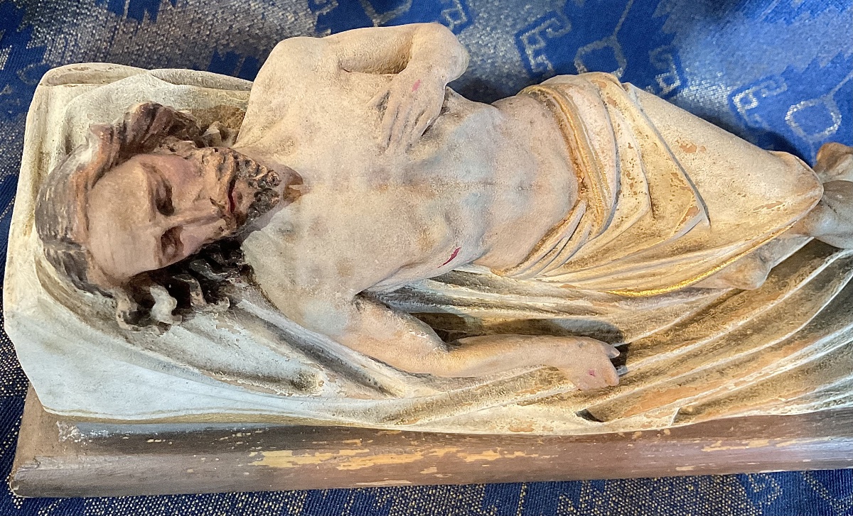 "christ In The Tomb" Wood Carving, Polychrome, Tyrol, Circa 1800-photo-4