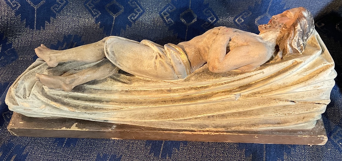"christ In The Tomb" Wood Carving, Polychrome, Tyrol, Circa 1800-photo-3