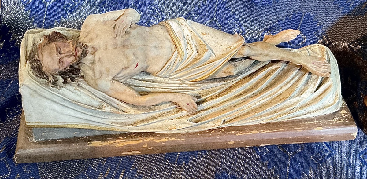 "christ In The Tomb" Wood Carving, Polychrome, Tyrol, Circa 1800