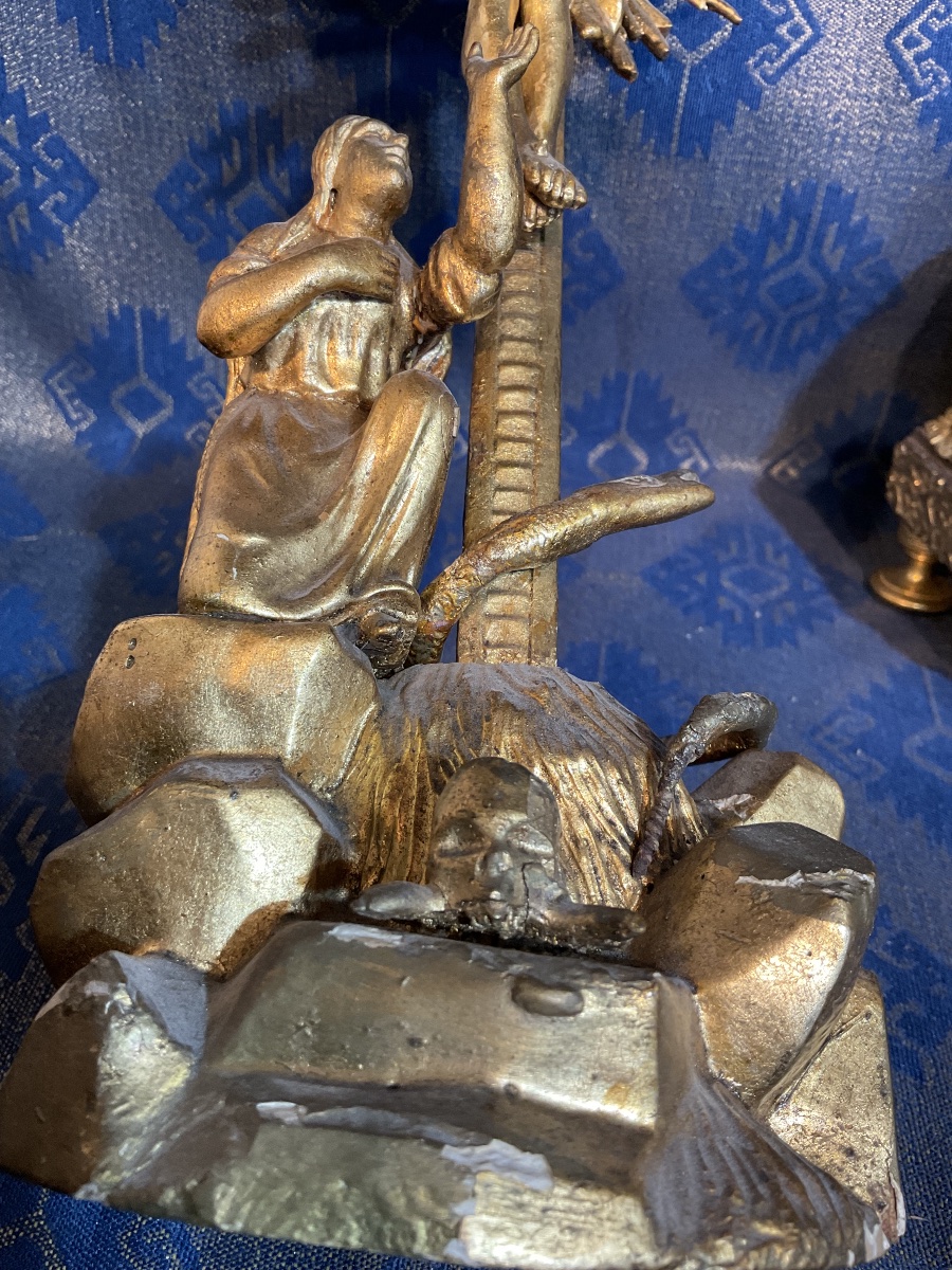 Icône D’un Saint - Moine À Oklad En Argent Sur Âme En Bois, Russie 2e Moitie De XIXeme Siècle -photo-1