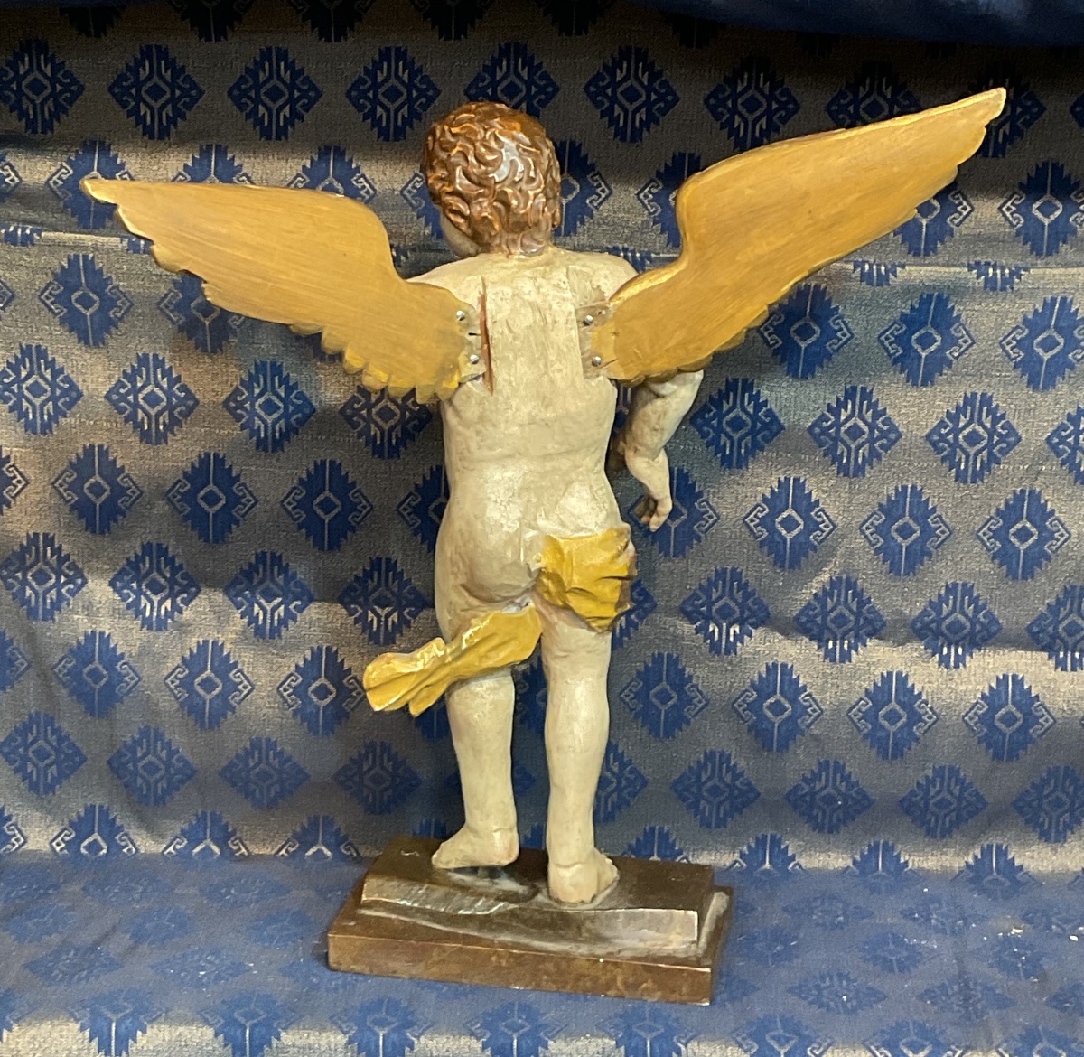 Pair Of Altar Angels, Carved And Painted Wood, Folk Art, Tyrol Or Bavaria, 18th Century-photo-1