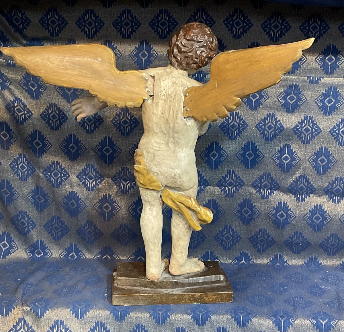 Pair Of Altar Angels, Carved And Painted Wood, Folk Art, Tyrol Or Bavaria, 18th Century-photo-3