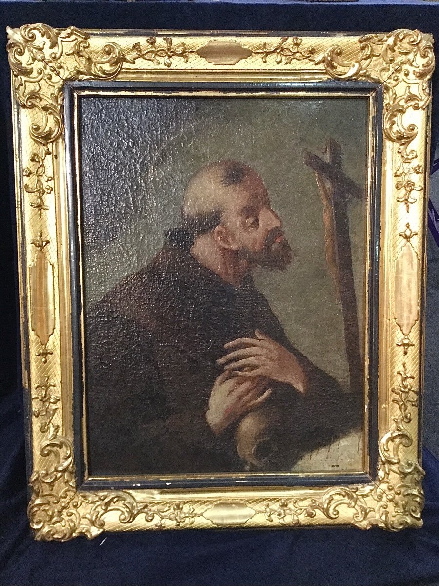 Saint Francois En Extase, Huile Sur Toile, Allemagne, début  XVIIIè