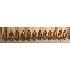 Les douze apôtres en bronze doré, anciens applications d’une chasse reliquaires, XVIIIe