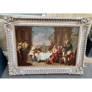Painting “the Banquet Of Cleopatra And Marc Antonius” After Giovanni Battista Tiepolo, 18th Century