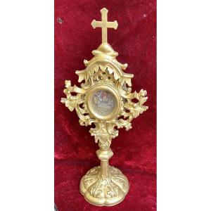 Monstrance Reliquary “s. Mauricy M.”, Carved And Gilded Wood, South Tyrol, 18th Century 