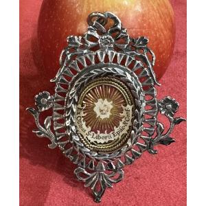 Pendentif - Reliquaire Baroque, Argent Ciselé, Ajouré de Saint Liboire, Italie ou Tyrol, XVIIIe