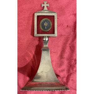 Silver Monstrance And Reliquary Housing A Relic Of The Holy Cross, Austria, 19th Century 