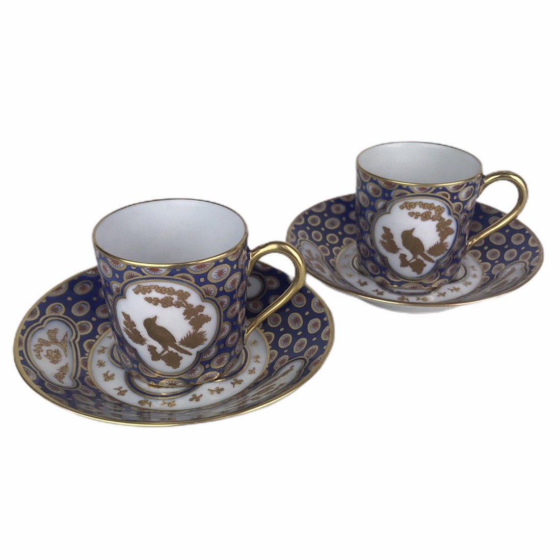 Paire De Tasses Bernardaud aux oiseaux-photo-2