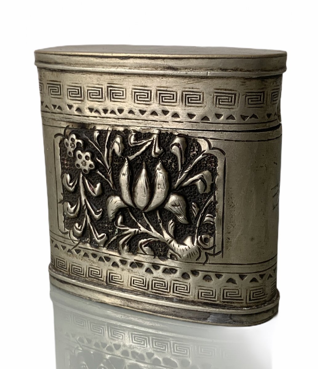 Silver Alloy Opium Box