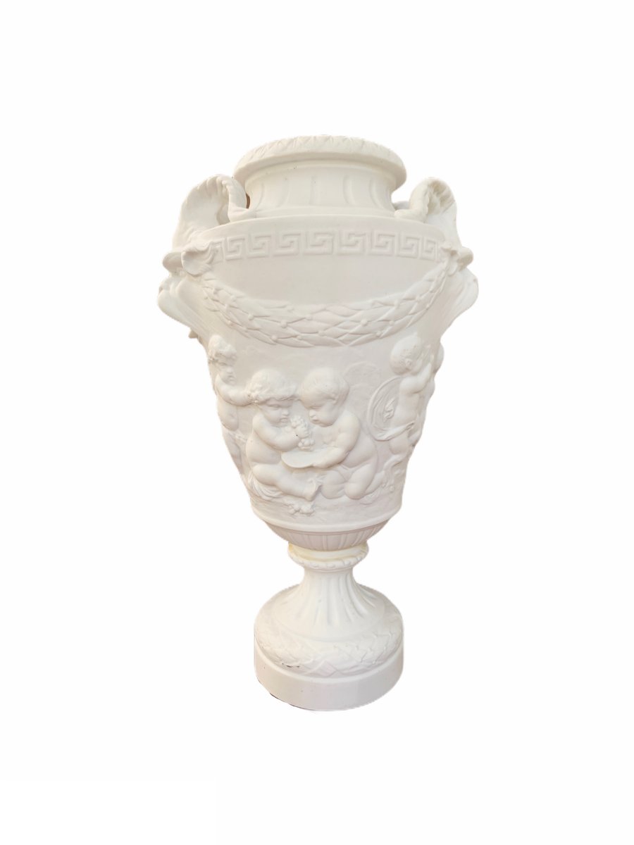 Vase Balustre En Biscuit De Porcelaine d'Après Clodion-photo-4