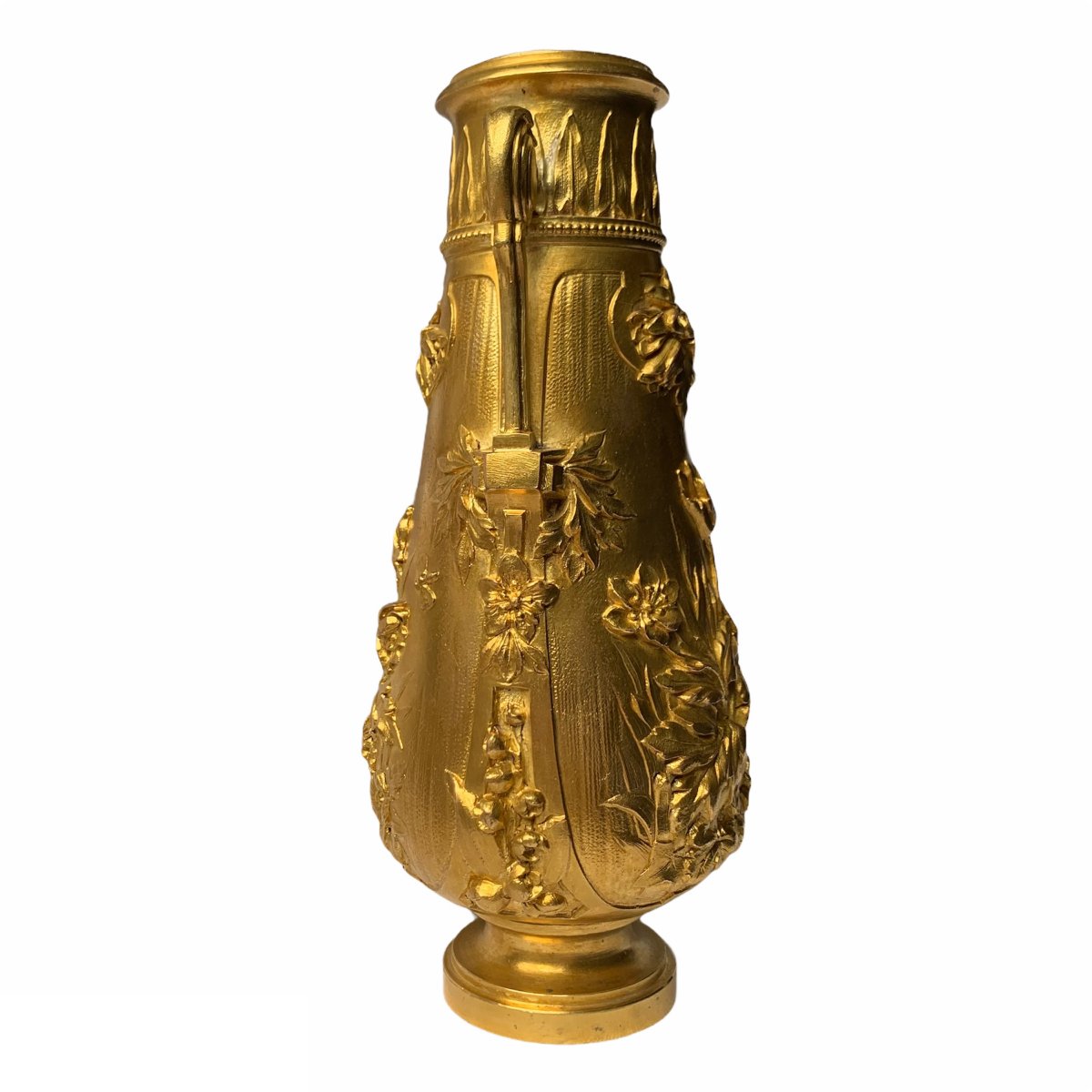 Corrieaux Gilt Bronze Baluster Vase-photo-2