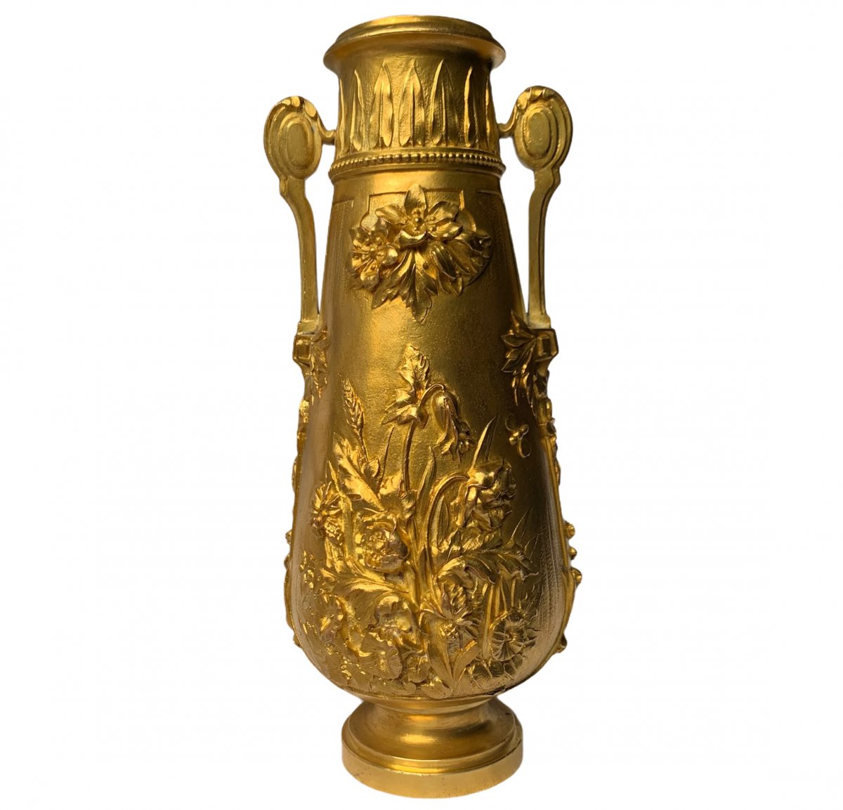 Vase Balustre En Bronze Doré Corrieaux 