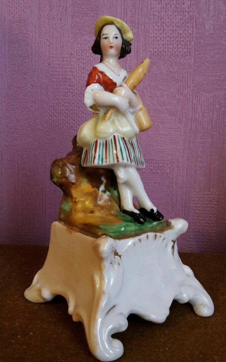 Pair Of Paris Porcelain Penholder Statuettes Circa 1840-photo-2