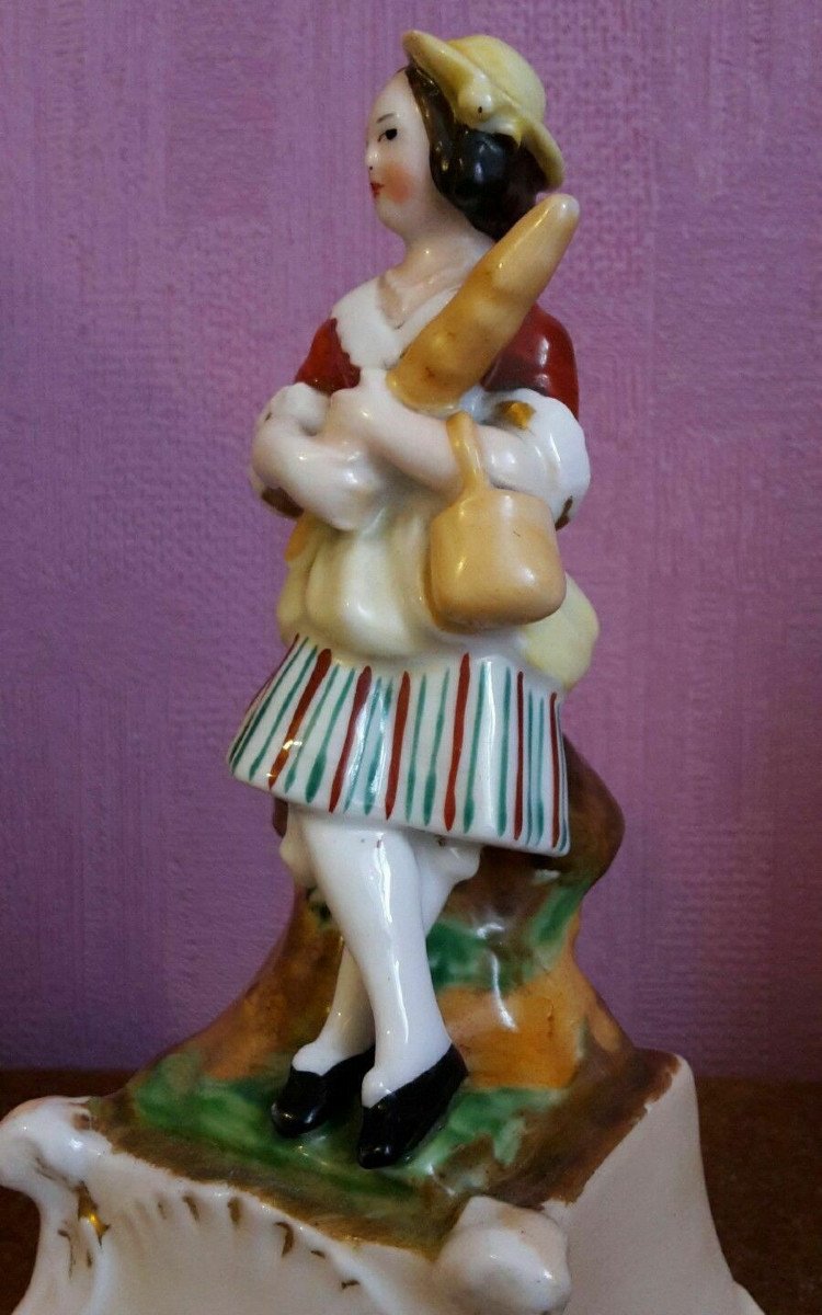 Pair Of Paris Porcelain Penholder Statuettes Circa 1840-photo-2