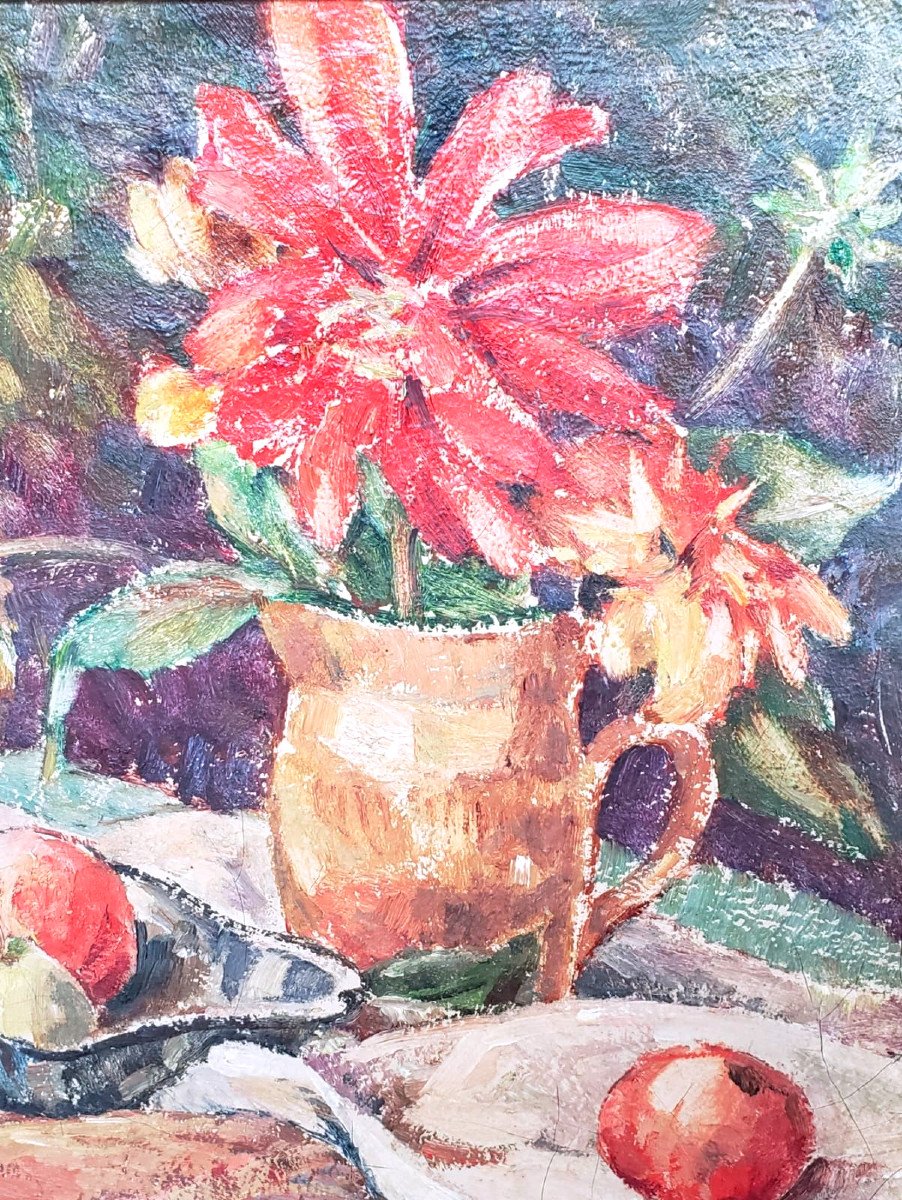 Nature morte fleurs et fruits - Léopold De Moor 1876 - 1966-photo-2