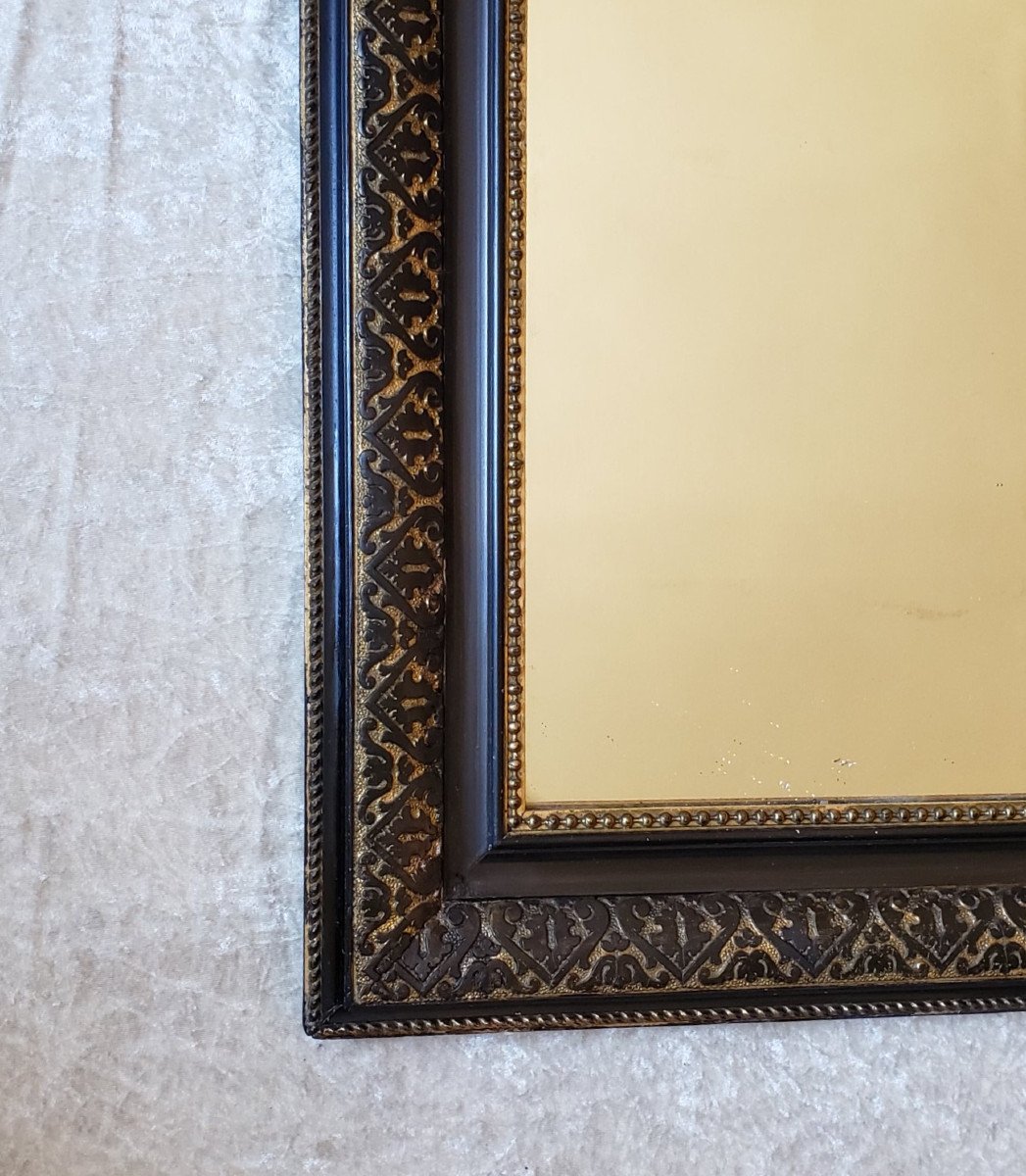 Napoleon III Black And Gold Fireplace Mirror-photo-4