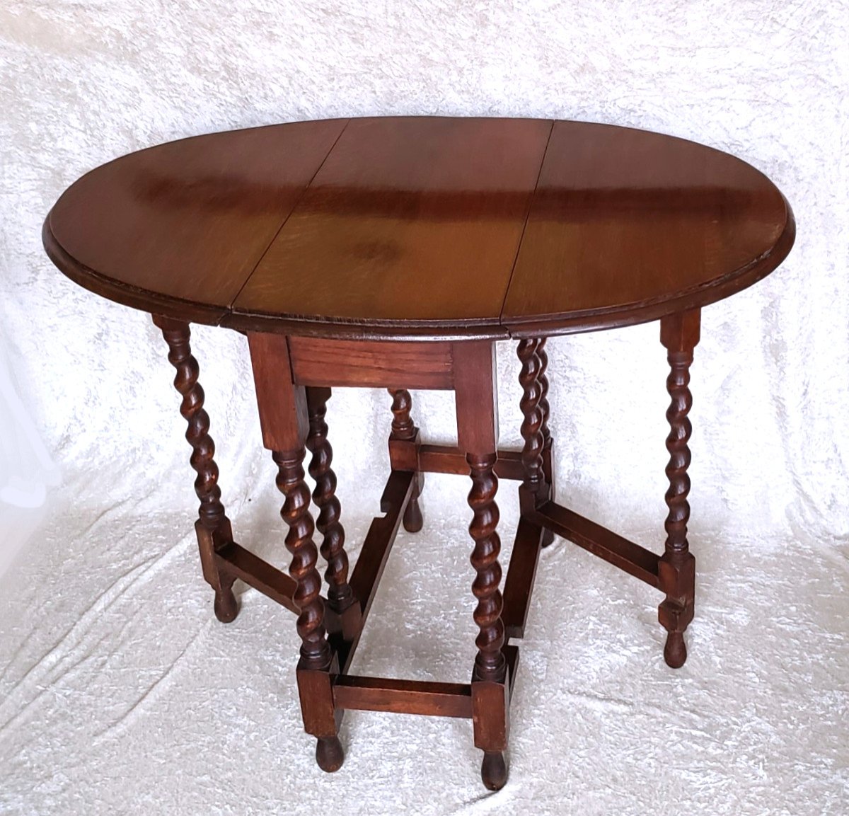 Gateleg Side Table In Louis XIII Style Oak - Late 19th Century -photo-4