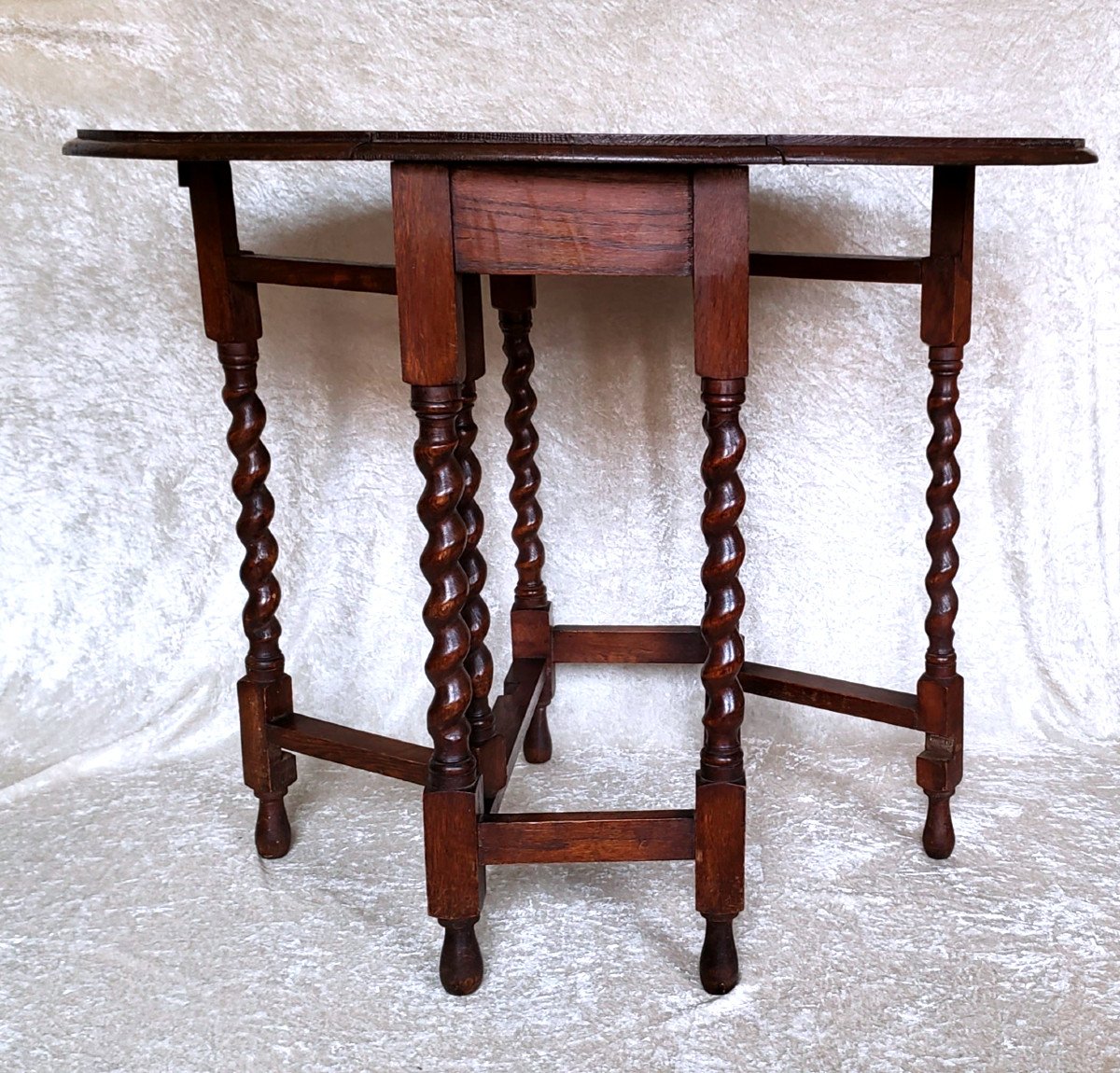 Gateleg Side Table In Louis XIII Style Oak - Late 19th Century -photo-7