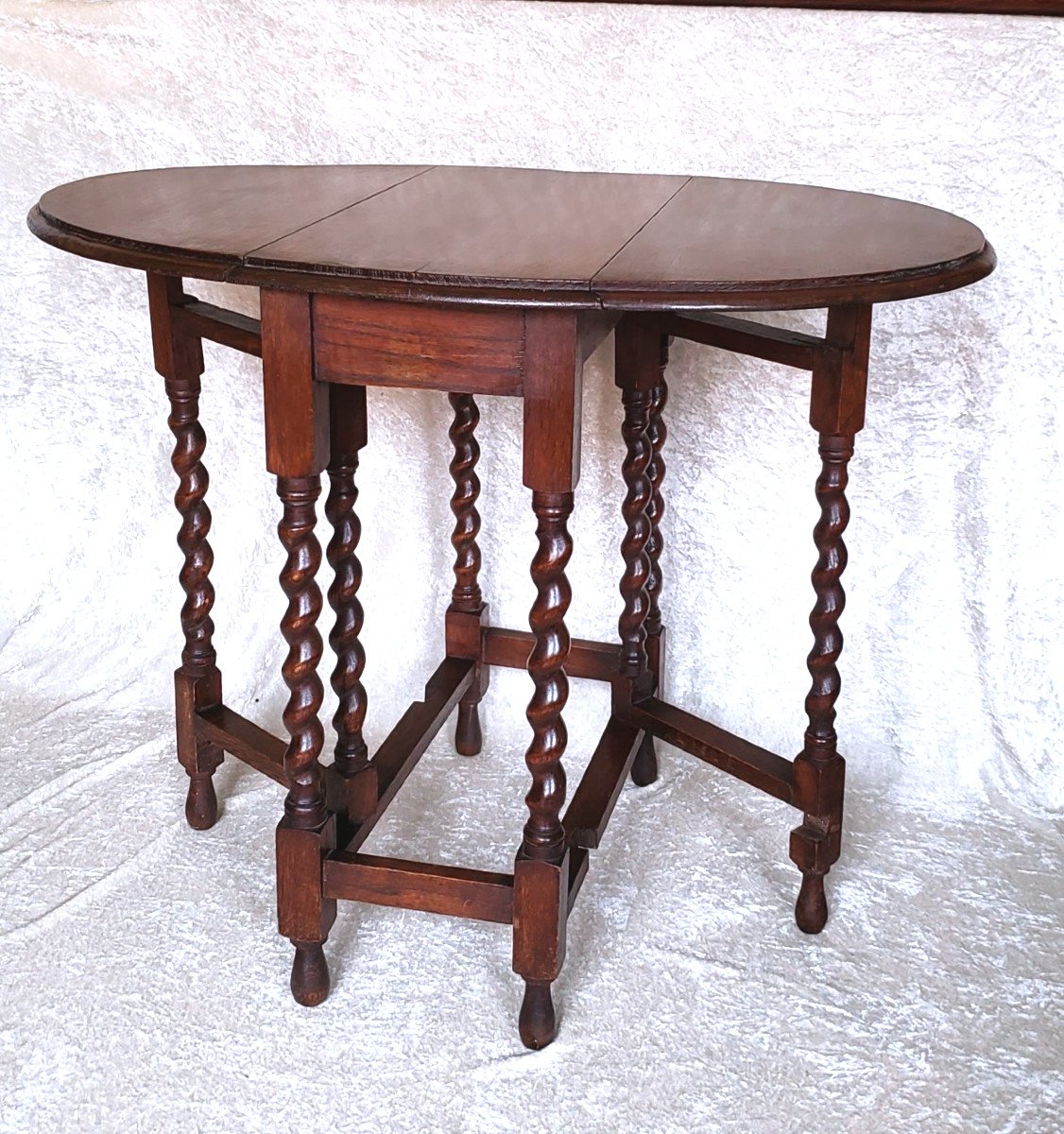 Gateleg Side Table In Louis XIII Style Oak - Late 19th Century 