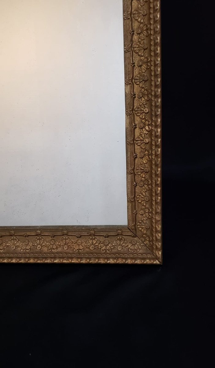 Restoration Period Golden Rectangular Mirror - Mid-19th Century - 107 X 77 Cm-photo-1