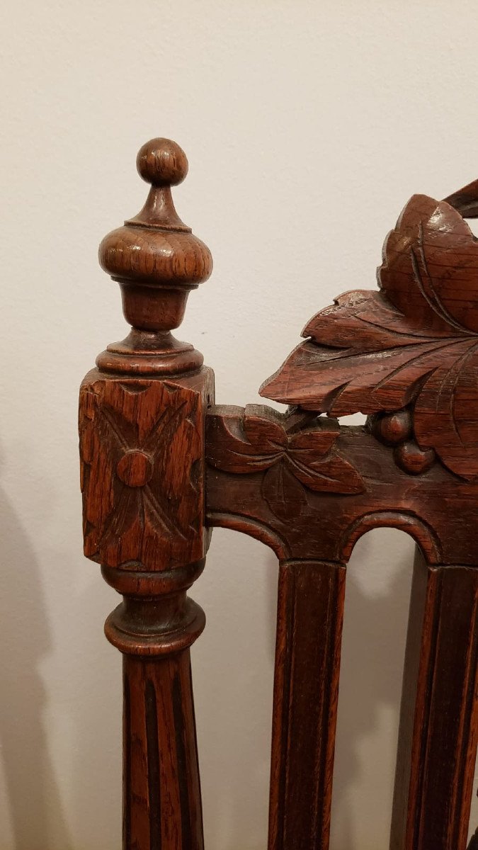 Paire de chaises n&eacute;o-gothiques cann&eacute;es XIX&deg;-photo-4