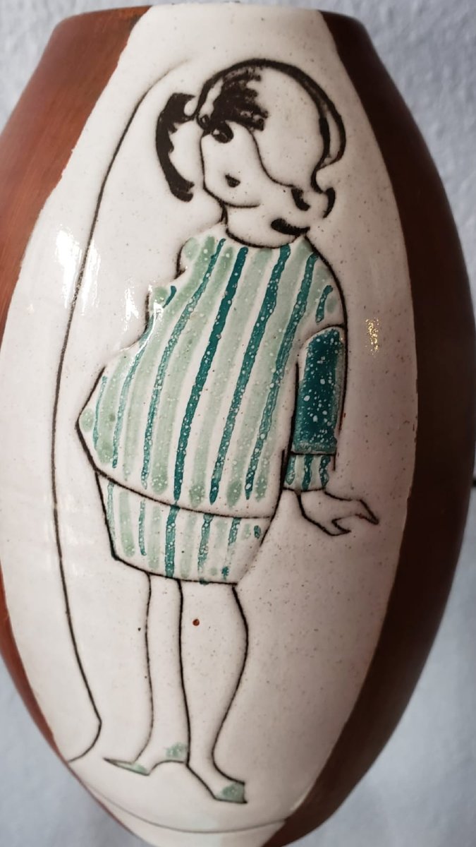 Vase terre cuite émaillée Aalten Kerateak pour Couzijn & Pool 1950/60 -photo-4