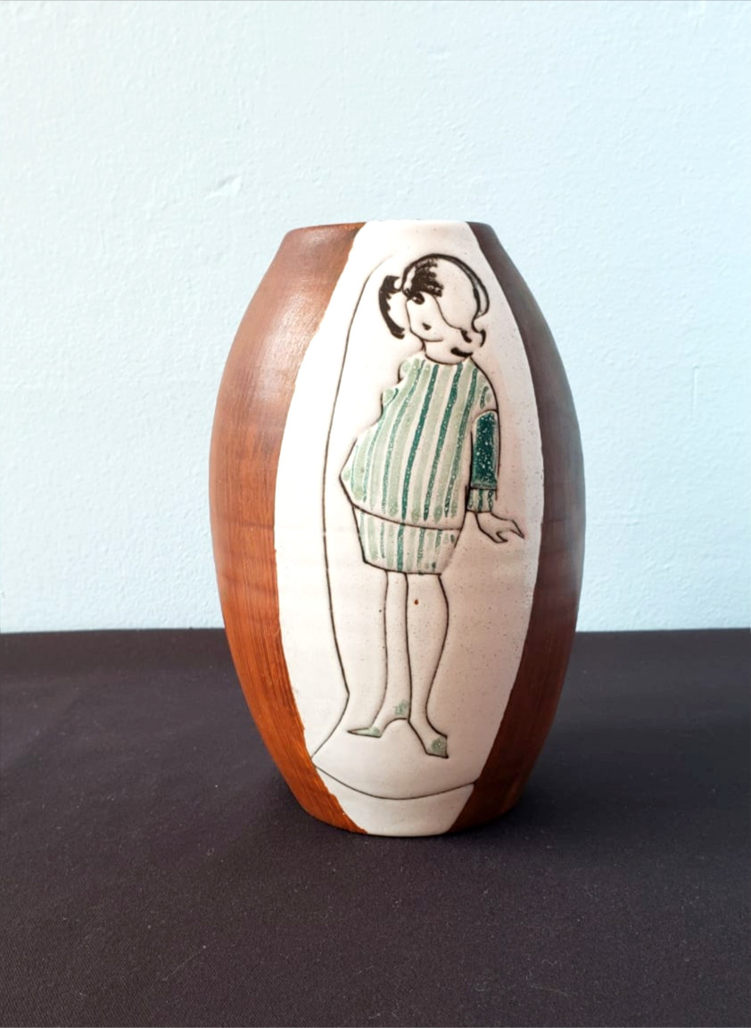 Vase terre cuite émaillée Aalten Kerateak pour Couzijn & Pool 1950/60 