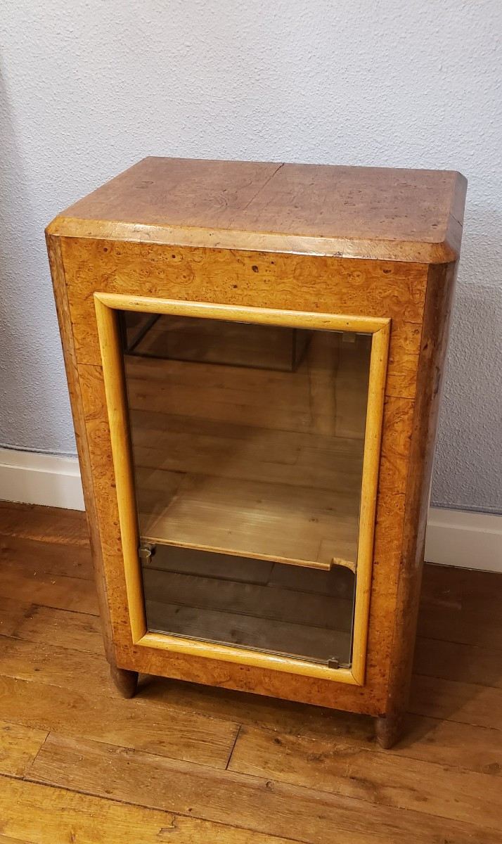 Meuble en acajou et loupe de frêne 1930-1940-photo-2