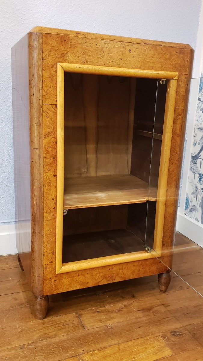 Meuble en acajou et loupe de frêne 1930-1940-photo-3