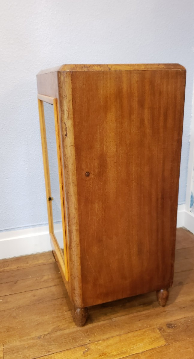 Meuble en acajou et loupe de frêne 1930-1940-photo-4