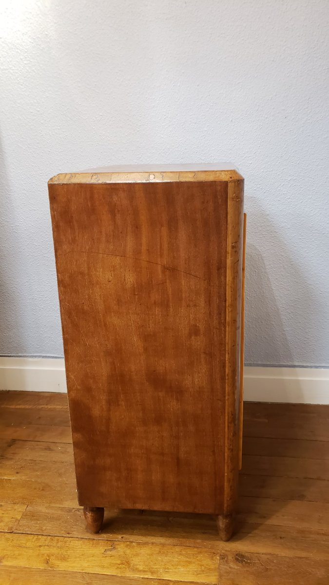 Meuble en acajou et loupe de frêne 1930-1940-photo-1