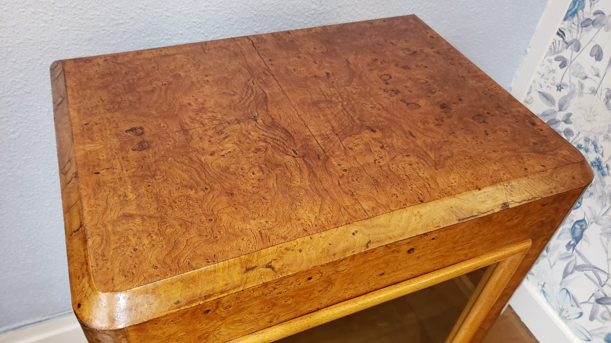 Meuble en acajou et loupe de frêne 1930-1940-photo-3