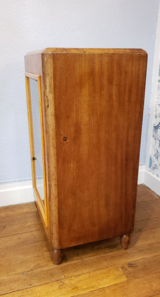 Meuble en acajou et loupe de frêne 1930-1940-photo-4