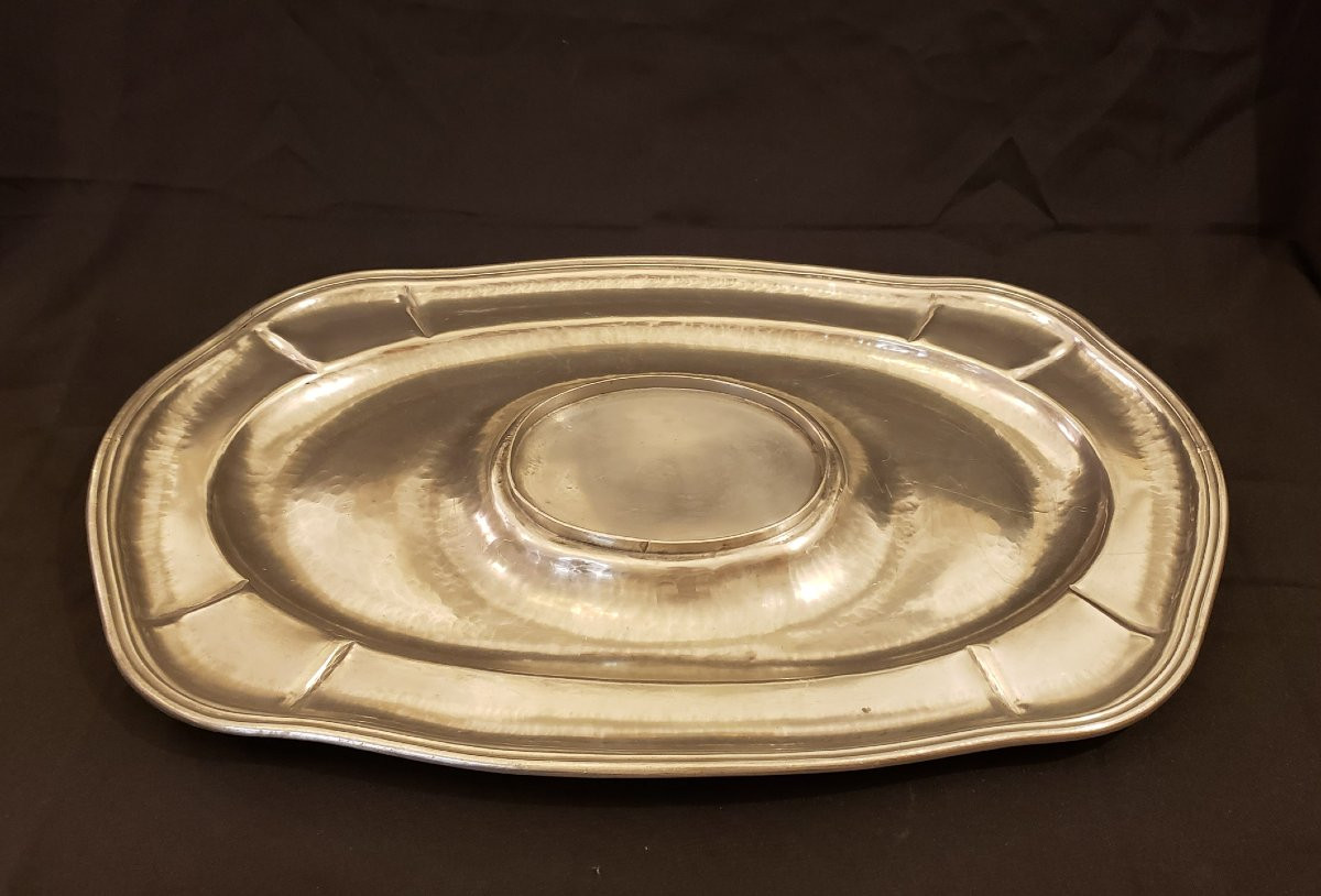 Soupi&egrave;re et son plat de pr&eacute;sentation en &eacute;tain - Louis HOUZEAUX-photo-3