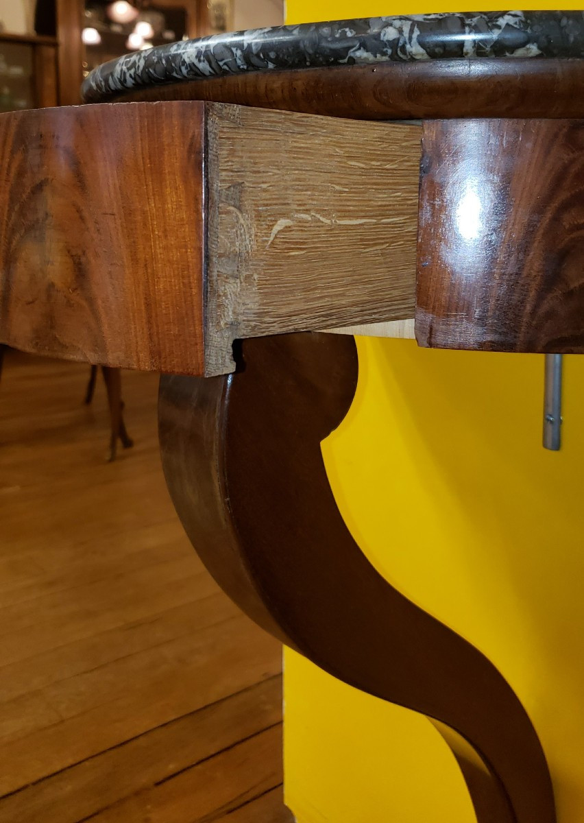 Console acajou marbre et pied griffe - 1830 -photo-3