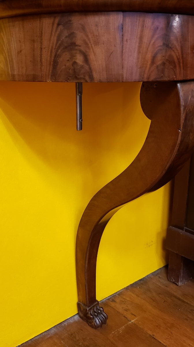 Console acajou marbre et pied griffe - 1830 -photo-1