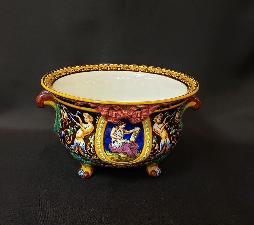 Gien Cachepot With Renaissance Decoration - 19th Century-photo-5
