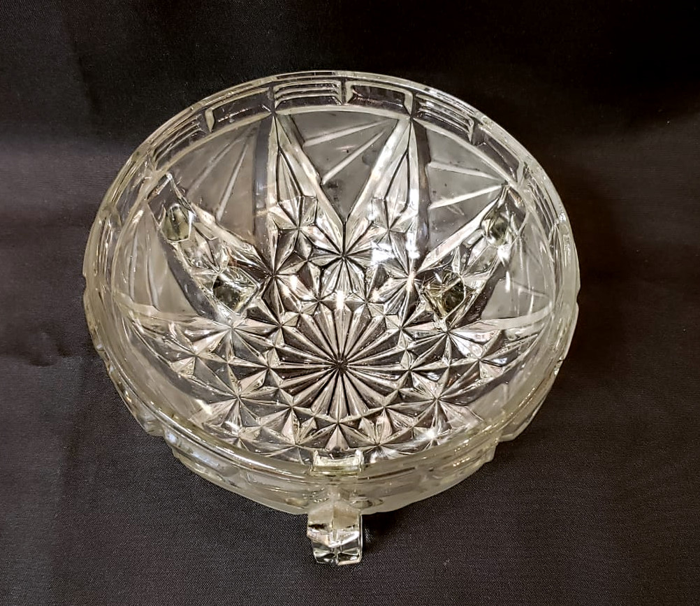 Coupe  cristal Art Déco  - Libochovice Tchécoslovaquie vers 1930-photo-2