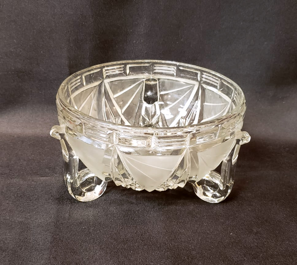 Coupe  cristal Art Déco  - Libochovice Tchécoslovaquie vers 1930-photo-3