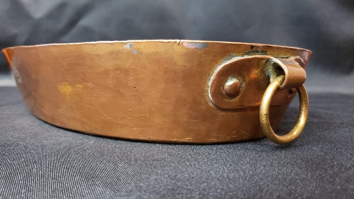 Plat en cuivre martelé et étamé - Maison Gaillard - 1908/1918-photo-3