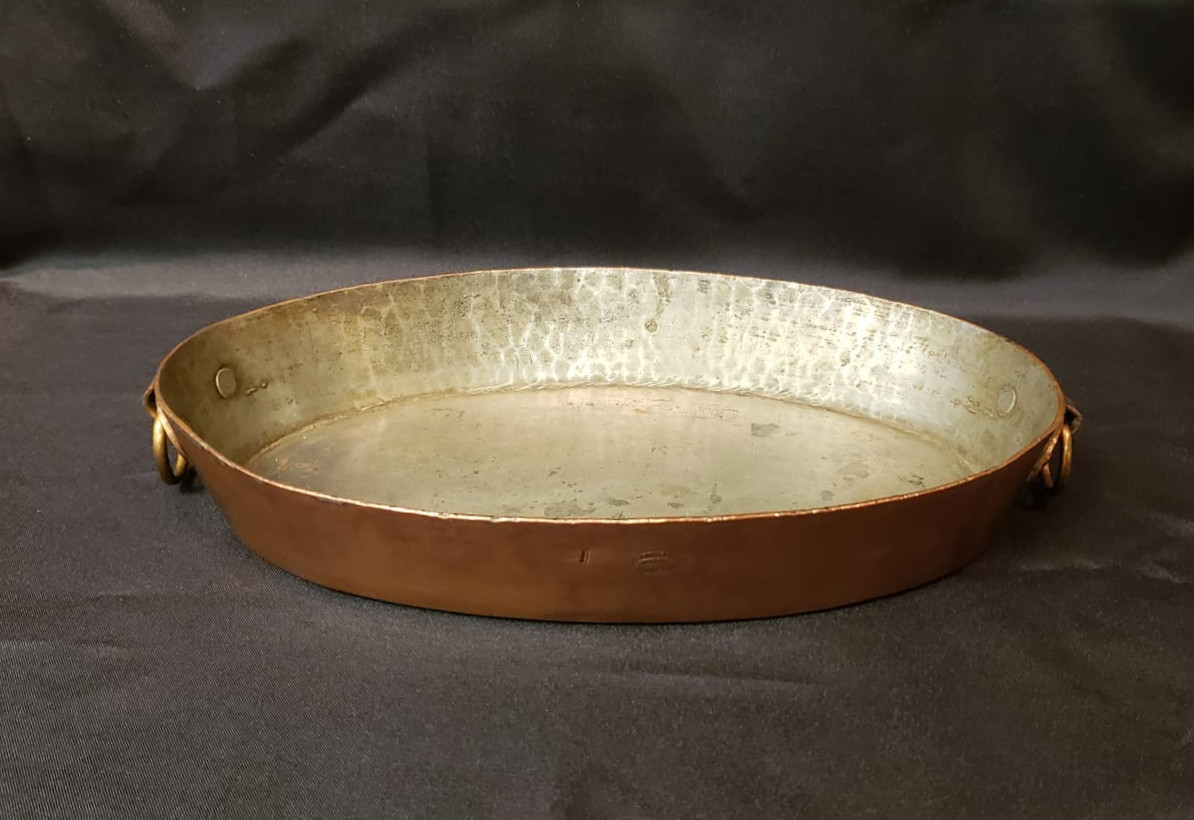 Plat en cuivre martelé et étamé - Maison Gaillard - 1908/1918