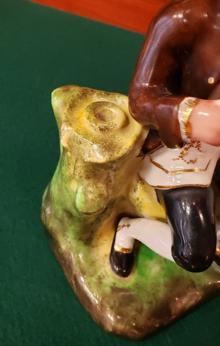 Porte-plume Voltaire en porcelaine de Paris -  XIXe-photo-2