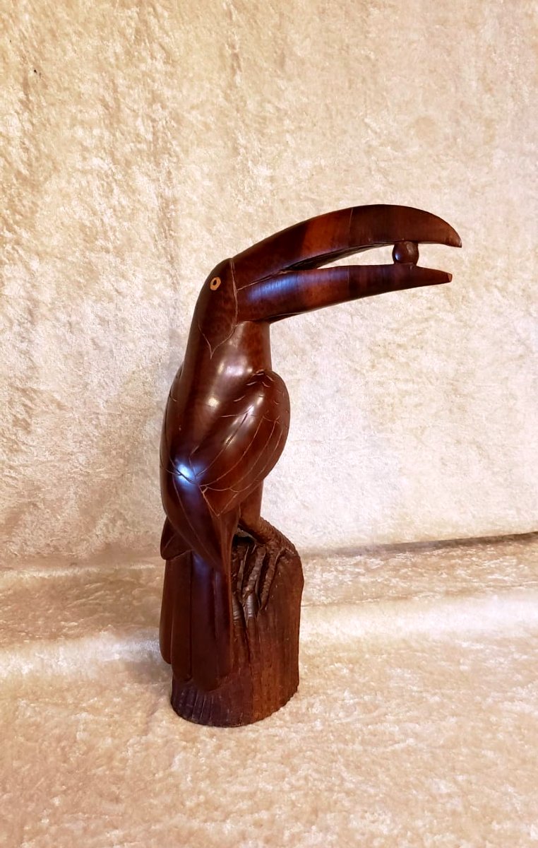 Statue toucan acajou  1950-photo-2