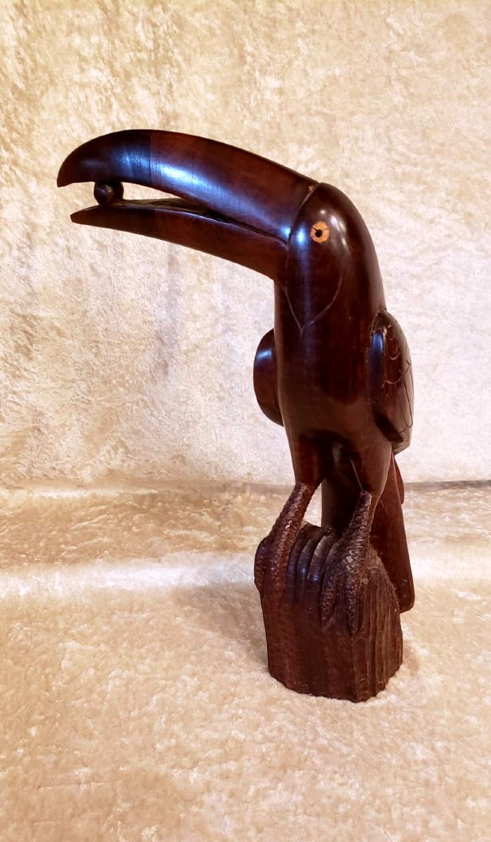 Statue toucan acajou  1950-photo-3