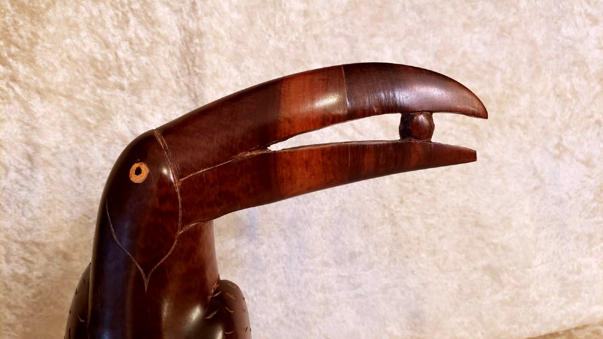 Statue toucan acajou  1950-photo-1