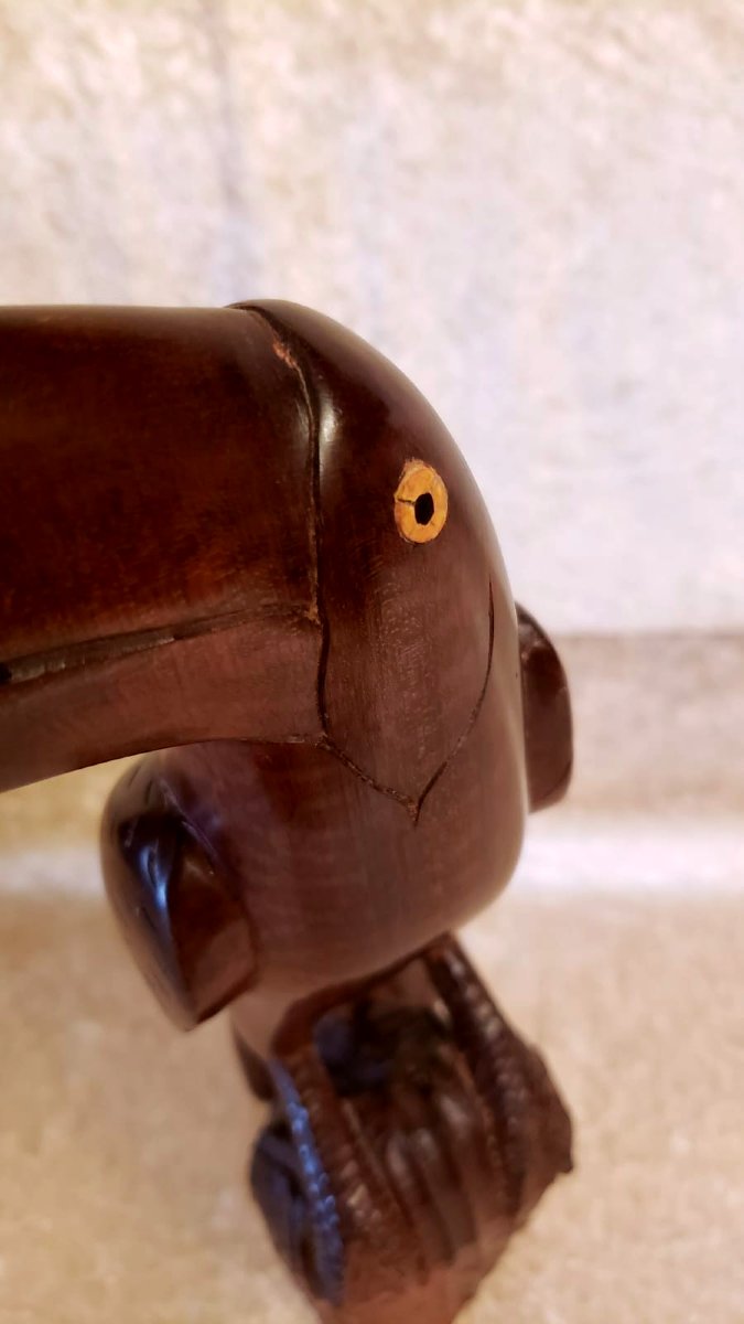 Statue toucan acajou  1950-photo-3
